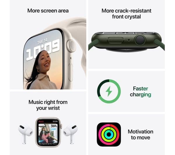 APPLE Watch Series 7 Midnight Aluminium 41mm with Midnight Sports Band - Image 8