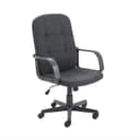 Jemini Jack 2 Executive Swivel Chair with Fixed Arms 620x600x1020-1135mm Fabric Charcoal KF79889 thumbnail 1