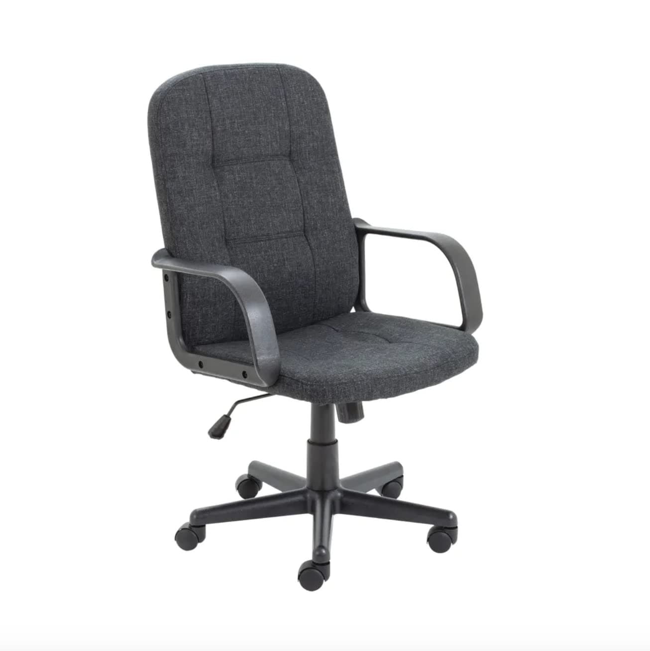 Jemini Jack 2 Executive Swivel Chair with Fixed Arms 620x600x1020-1135mm Fabric Charcoal KF79889