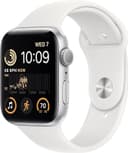Apple Watch SE 2nd Gen Smartwatch 44mm Silver Aluminium White Sport Band S/M thumbnail 1