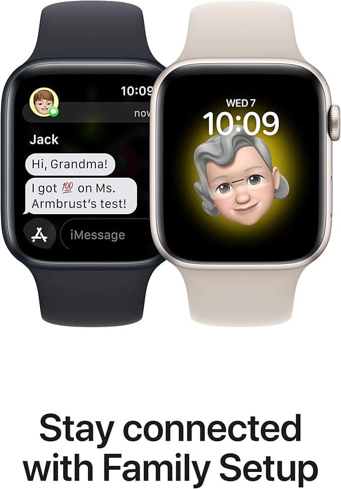 Apple Watch SE 2nd Gen Smartwatch 44mm Silver Aluminium White Sport Band S/M - Image 4