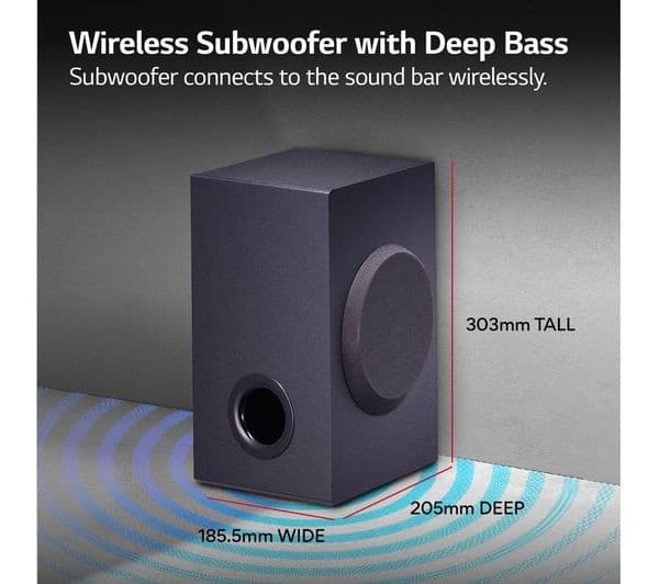 LG SQC1 2.1 Soundbar Black - Image 3