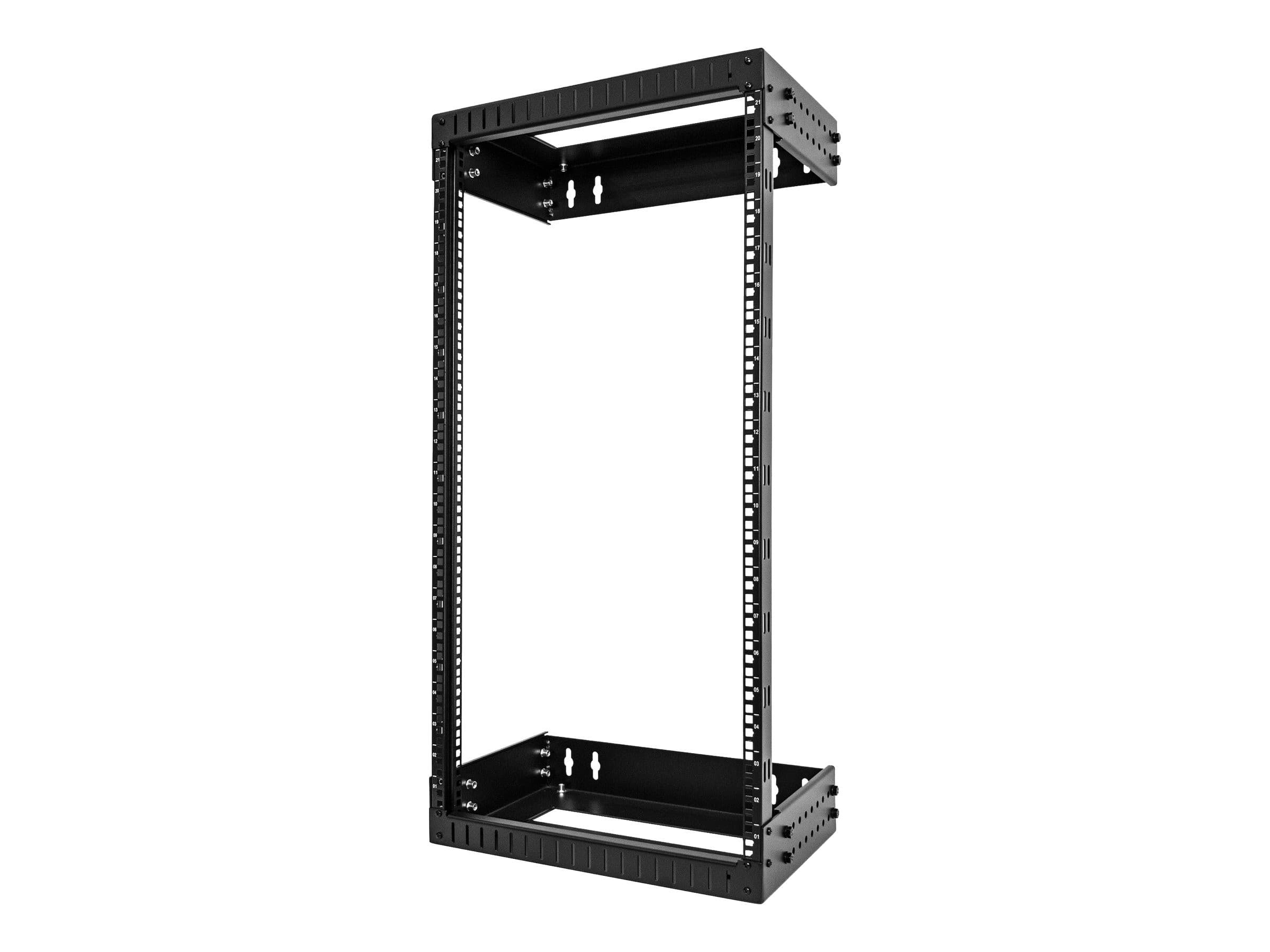 StarTech.com 21U 19" Wall Mount Network Rack, Adjustable Depth 12-20" 2 Post Open Frame Server Room Rack for AV/Data/ IT Communication/Computer Equipment/Switch with Cage Nuts & Screws - 21U Adjustable Rack - rack - 21U
