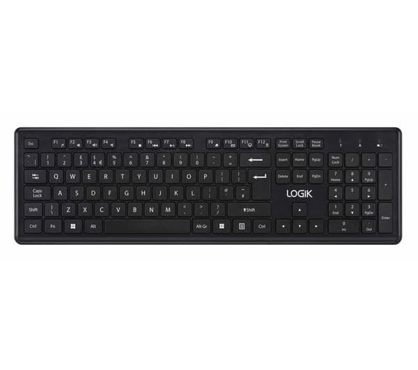 LOGIK LSLFSKB24 Silent Wireless Keyboard - Black - Image 1