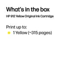 HP 912 Yellow Original Ink Cartridge thumbnail 3