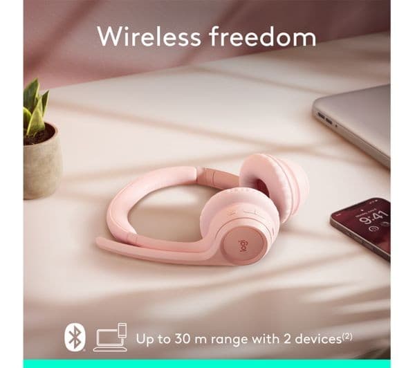Logitech Zone 300 Wireless Headset - Rose - Image 4
