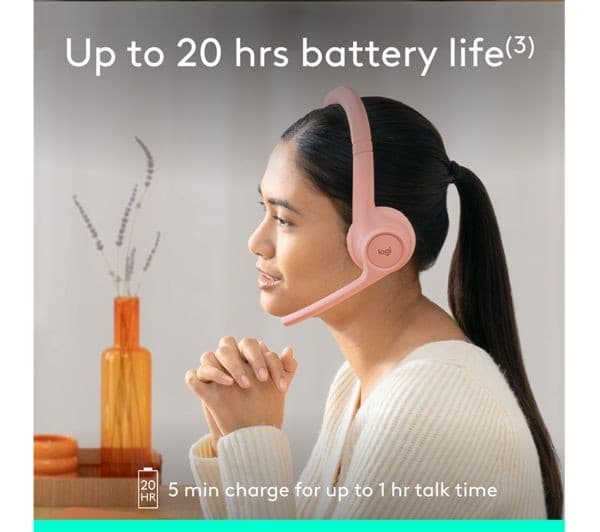 Logitech Zone 300 Wireless Headset - Rose - Image 5