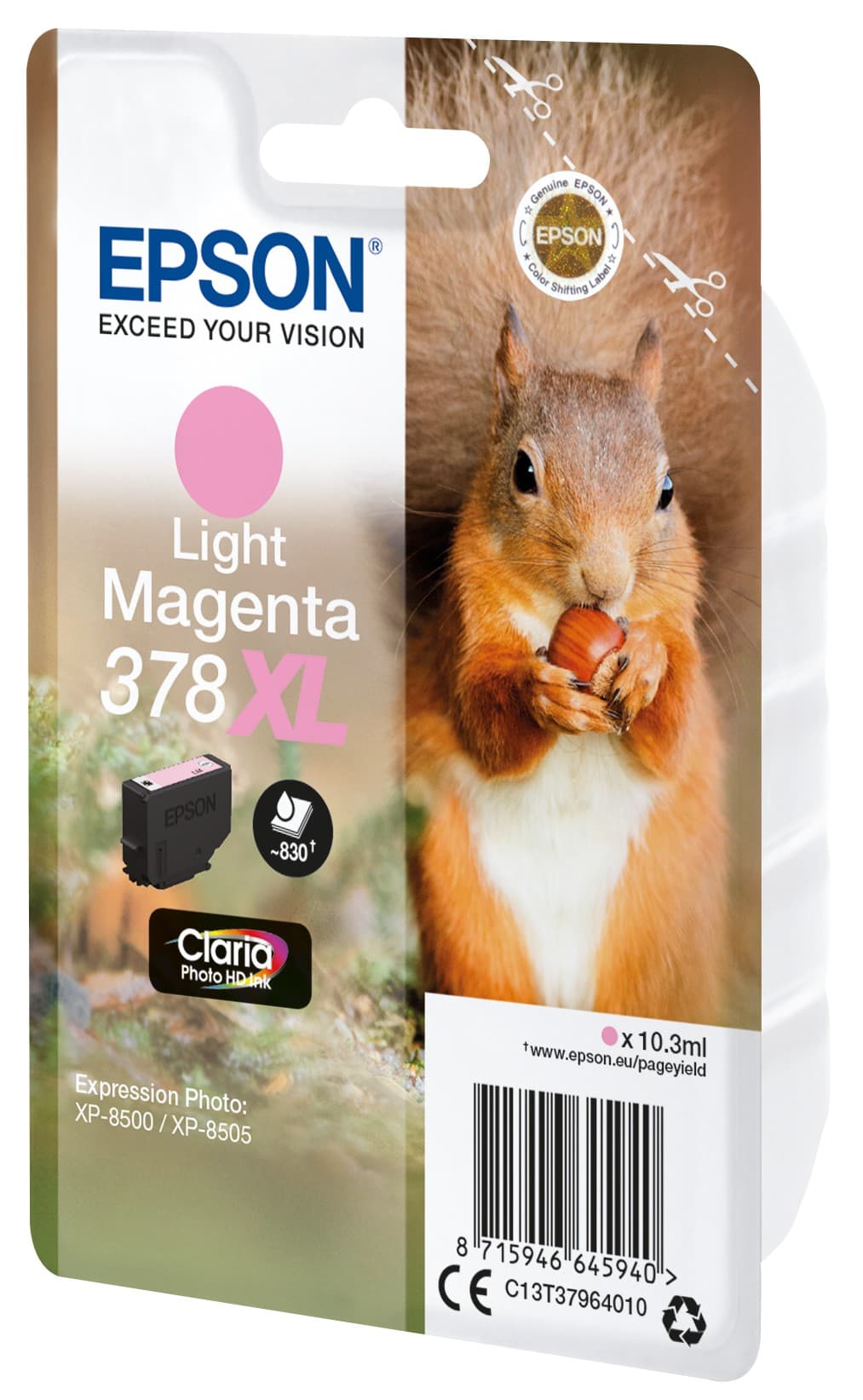 Epson Squirrel Singlepack Light Magenta 378XL Claria Photo HD Ink - Image 2