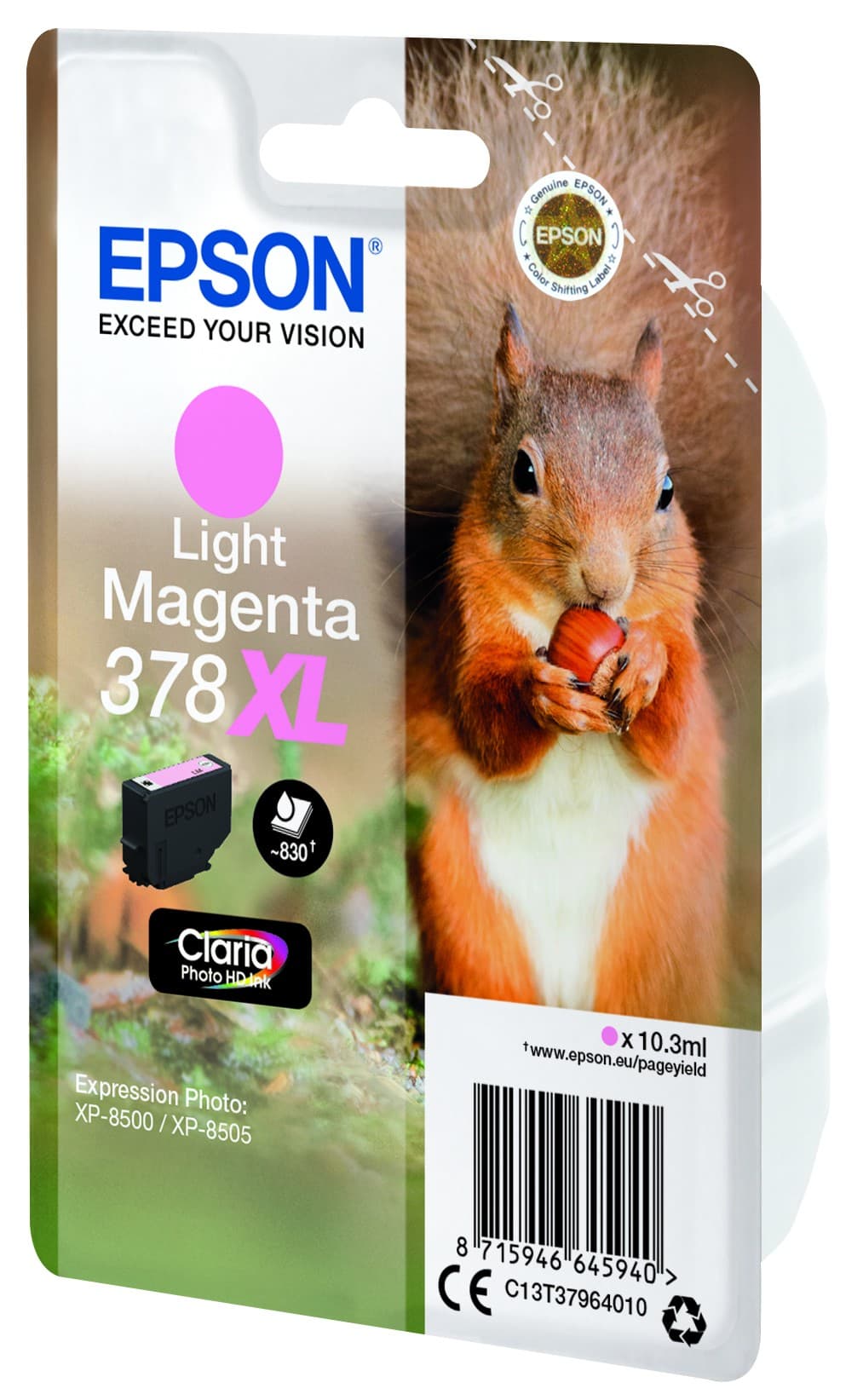 Epson Squirrel Singlepack Light Magenta 378XL Claria Photo HD Ink - Image 3