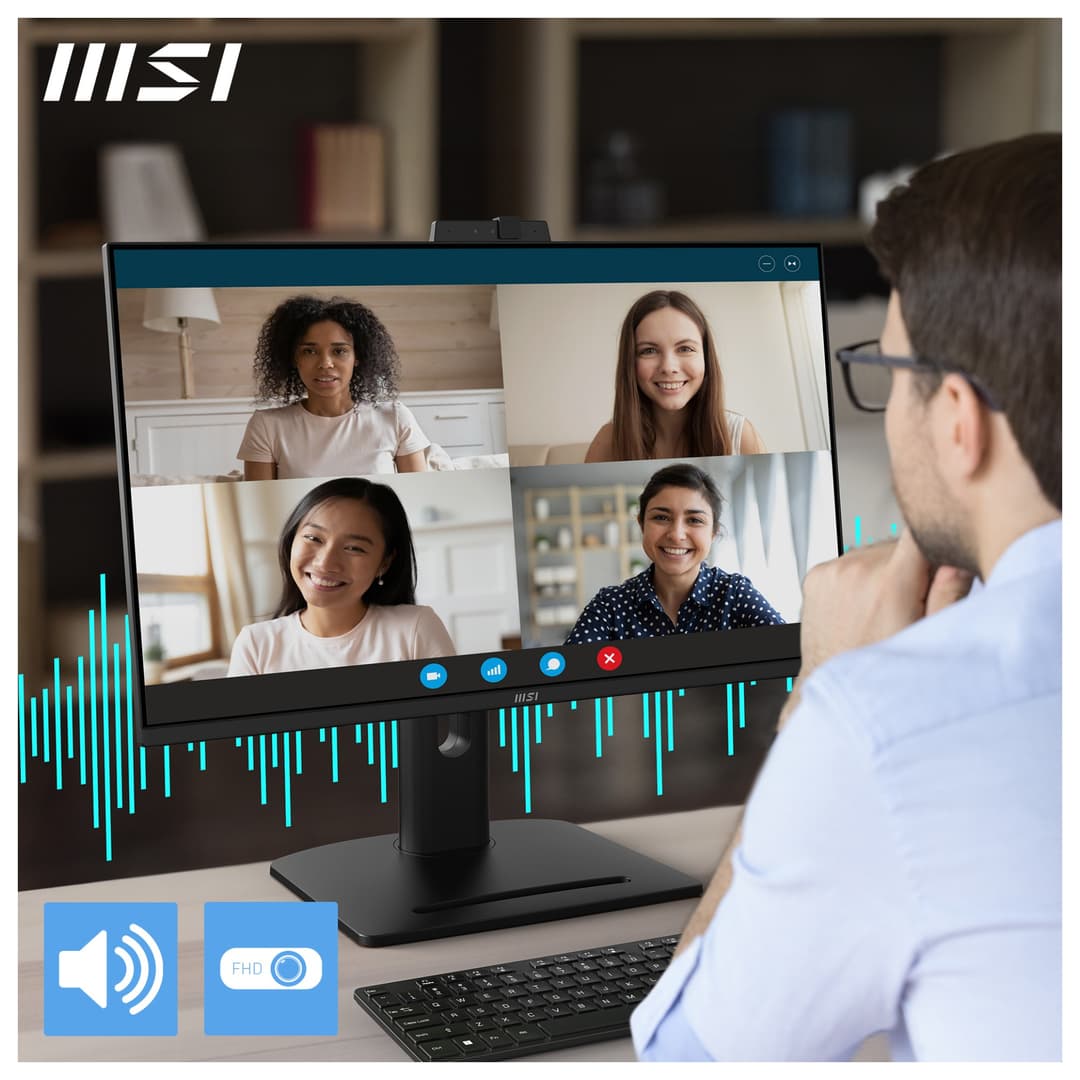 MSI PRO MP275QPDG 27" IPS QHD 100Hz USB-C Height Adjustable Monitor with Speakers - Image 2