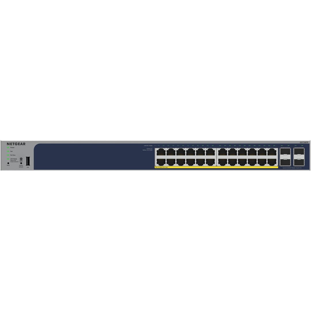 NETGEAR ProSafe GS728TP Smart Managed Network Switch 24 Ports POE+ With SFP Slot - Image 1