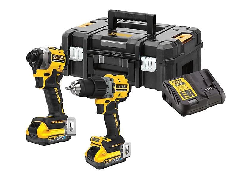 DEWALT DCK2050H2T 18V XR Brushless Combi Drill & Impact Driver Kit 2x 5.0Ah Black - Image 1