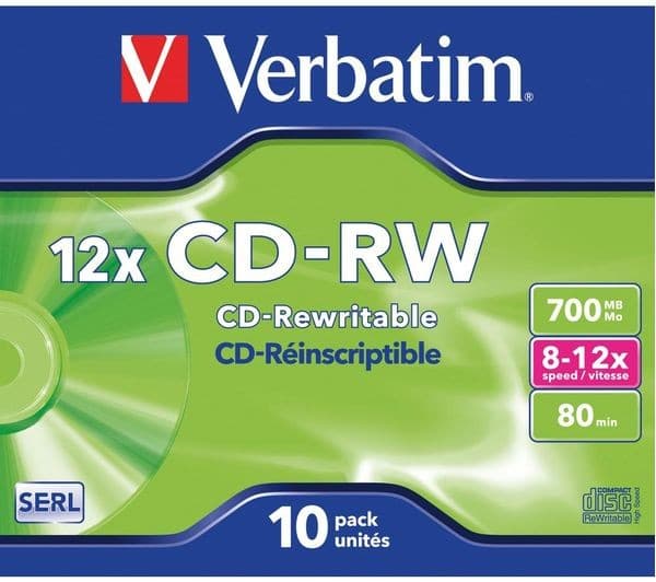 VERBATIM 12x CD-RW Blank CDs - Pack of 10 - Image 4