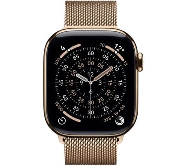 Apple Watch Series 11 GPS + Cellular 42mm Gold Titanium Case with Gold Milanese Loop - Image 2