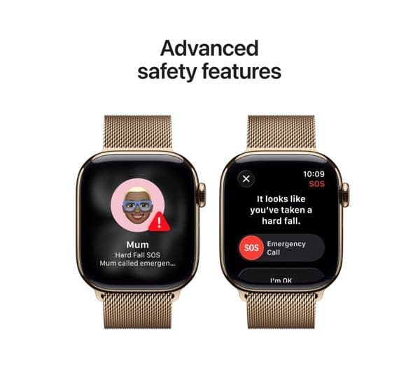 Apple Watch Series 11 GPS + Cellular 42mm Gold Titanium Case with Gold Milanese Loop - Image 6