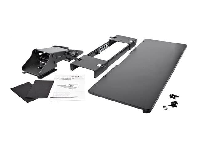 StarTech.com Under Desk-Mount Keyboard Tray - 26.4” Wide - Adjustable - Ergonomic Slide-Out Keyboard Shelf with Tilt and Swivel (KBTRAYADJ) - keyboard drawer - Image 3