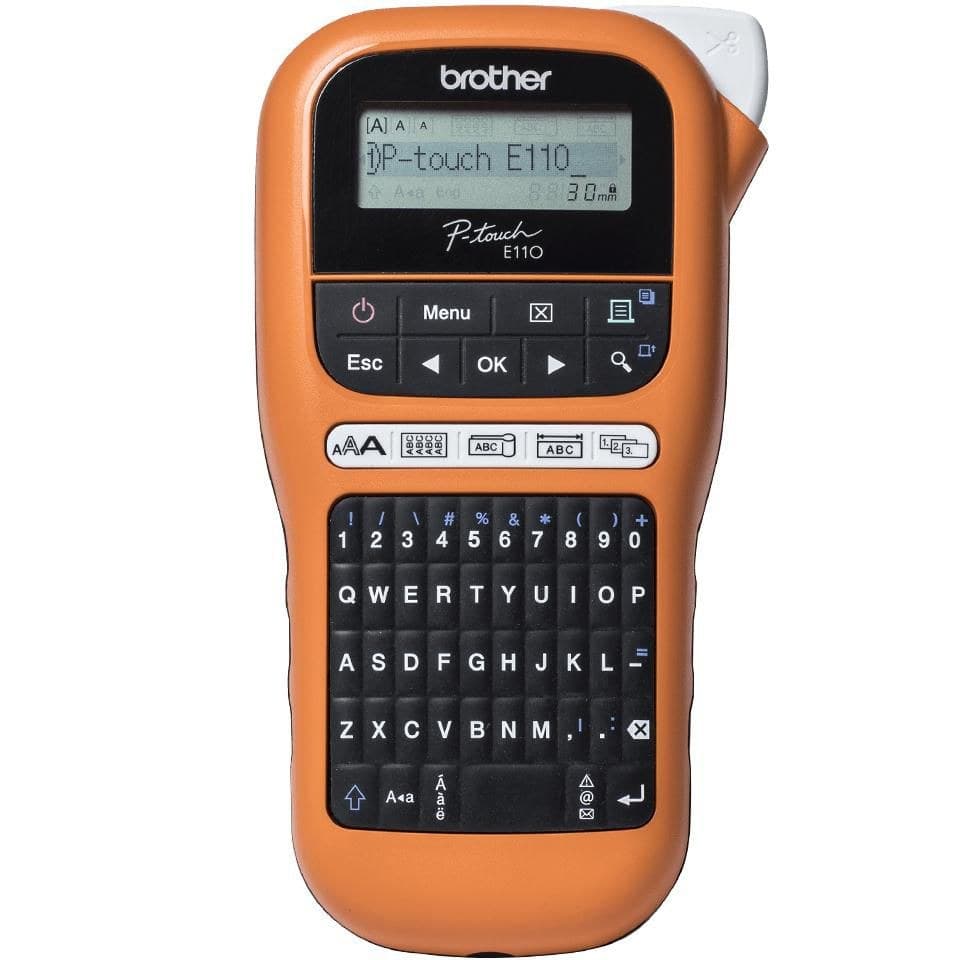 Brother P-touch E110 Label Printer - German QWERTZ Keyboard - Image 1