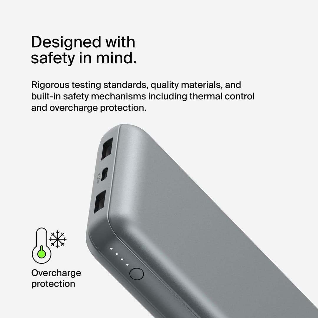 Belkin 15W 20000mAh Portable Power Bank - Space Grey - Image 7