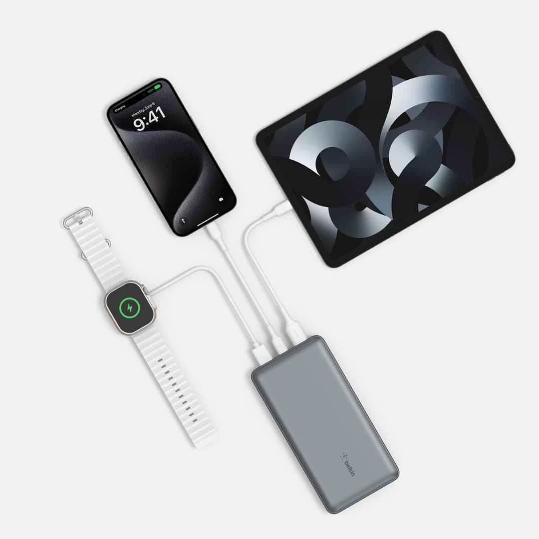 Belkin 15W 20000mAh Portable Power Bank - Space Grey - Image 10