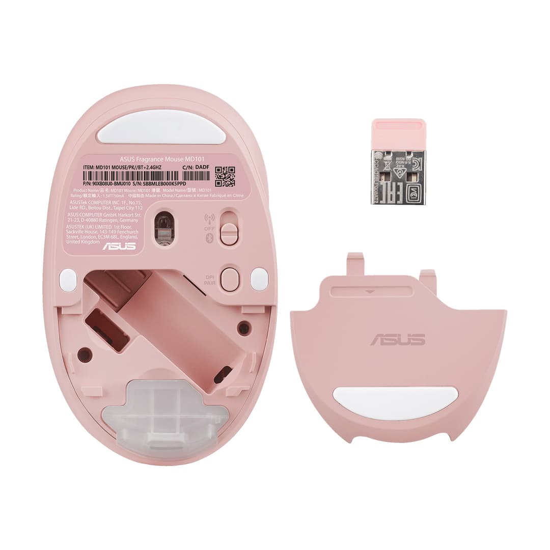 ASUS Fragrance MD101 Wireless Mouse - Bluetooth & 2.4GHz - 2400 DPI - Rose Clay - Image 4
