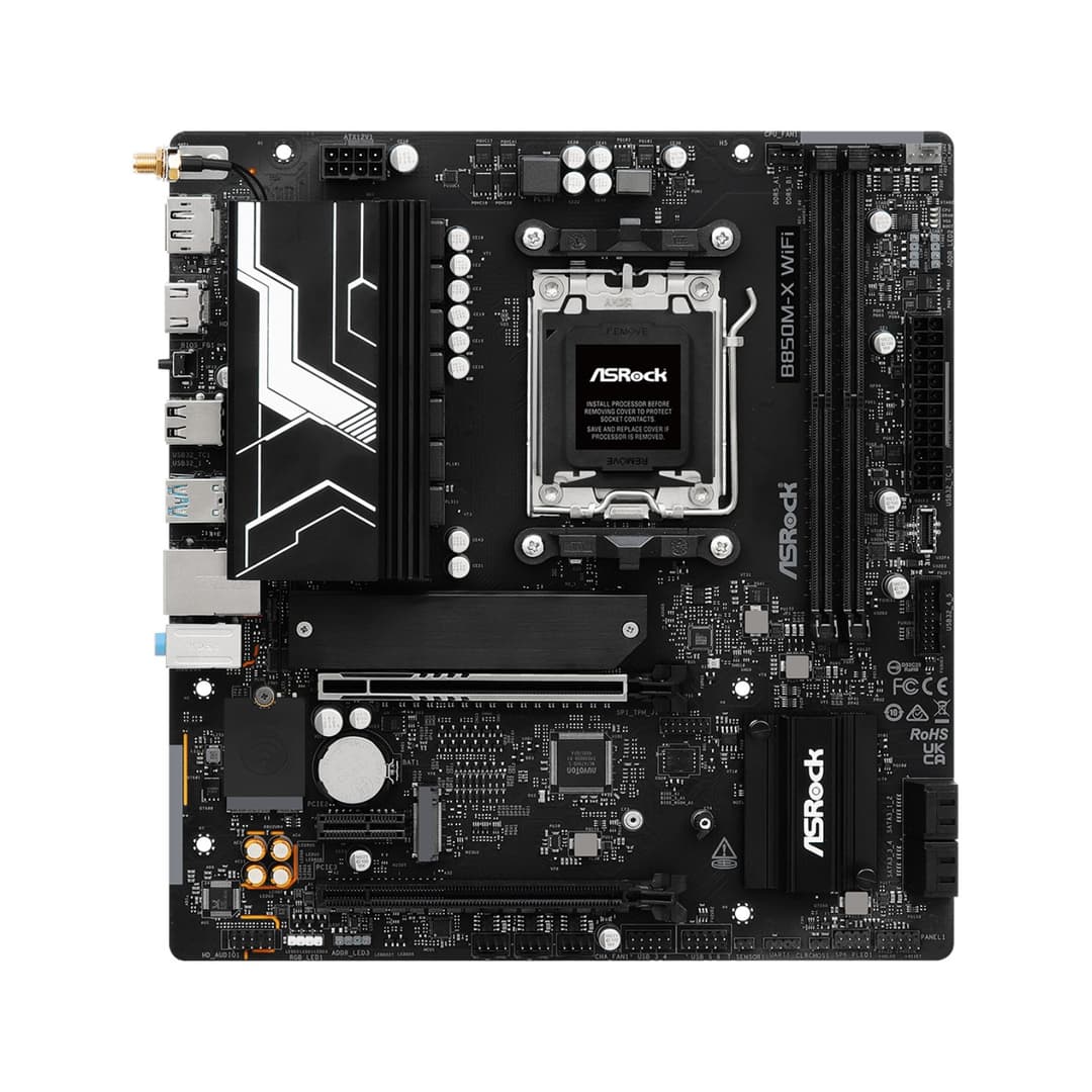 ASRock B850M-X R2.0 AMD B850 DDR5 Micro-ATX Socket AM5 Motherboard - Wi-Fi - Image 4