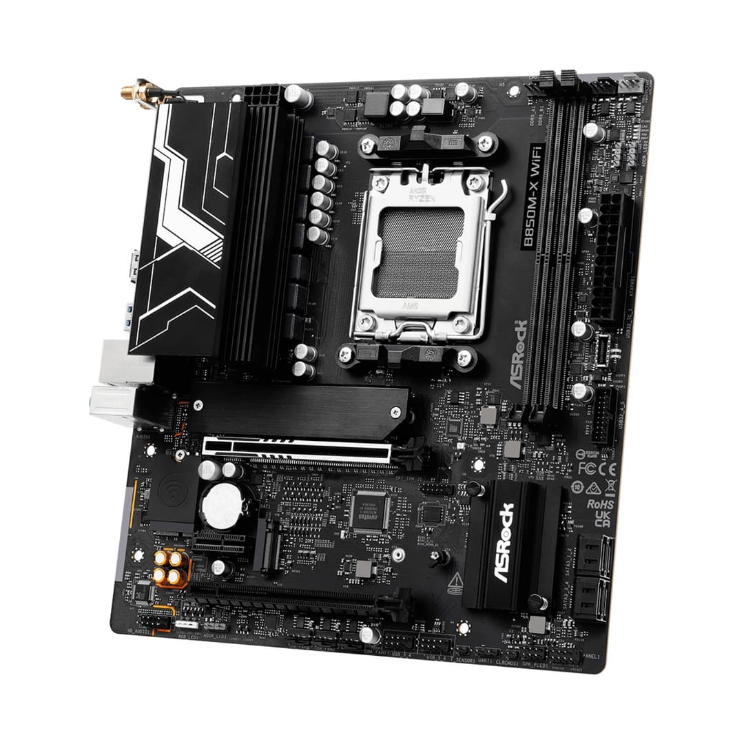 ASRock B850M-X R2.0 AMD B850 DDR5 Micro-ATX Socket AM5 Motherboard - Wi-Fi - Image 7