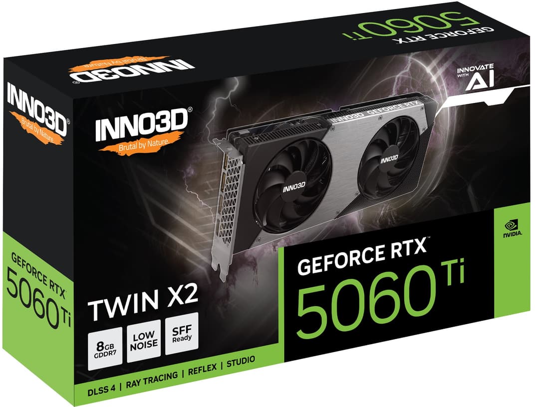 Inno3D GeForce RTX 5060 Ti TWIN X2 8GB GDDR7 Graphics Card - Black - Image 2