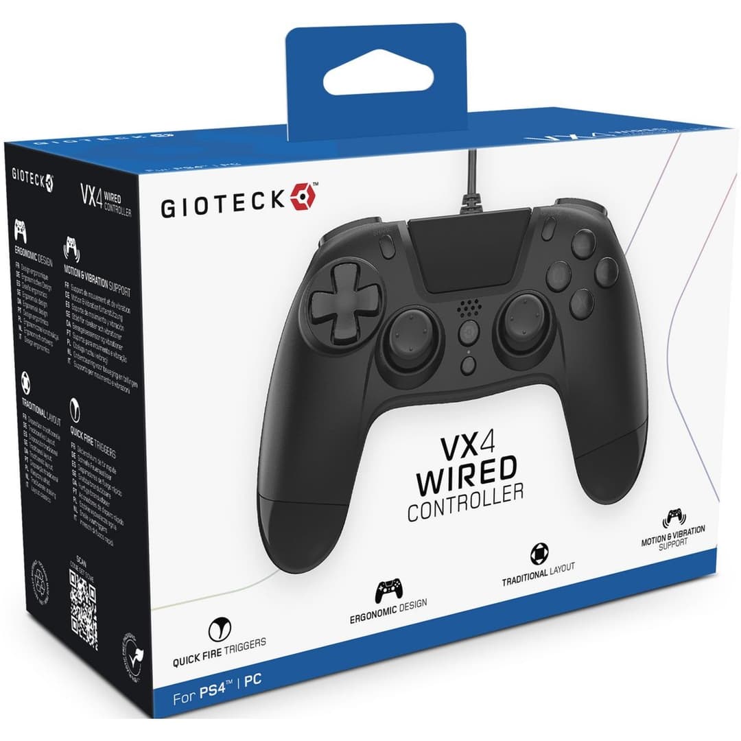 Gioteck VX4 PS4 Wired Controller - Black - Image 4