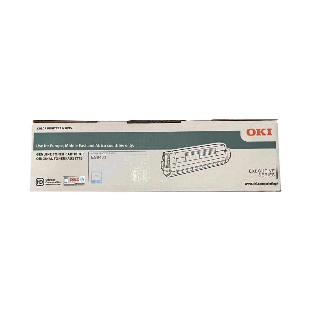 OKI 46443119 Original Toner Cartridge for ES8433dn, 10,000 Pages - Cyan - Image 1