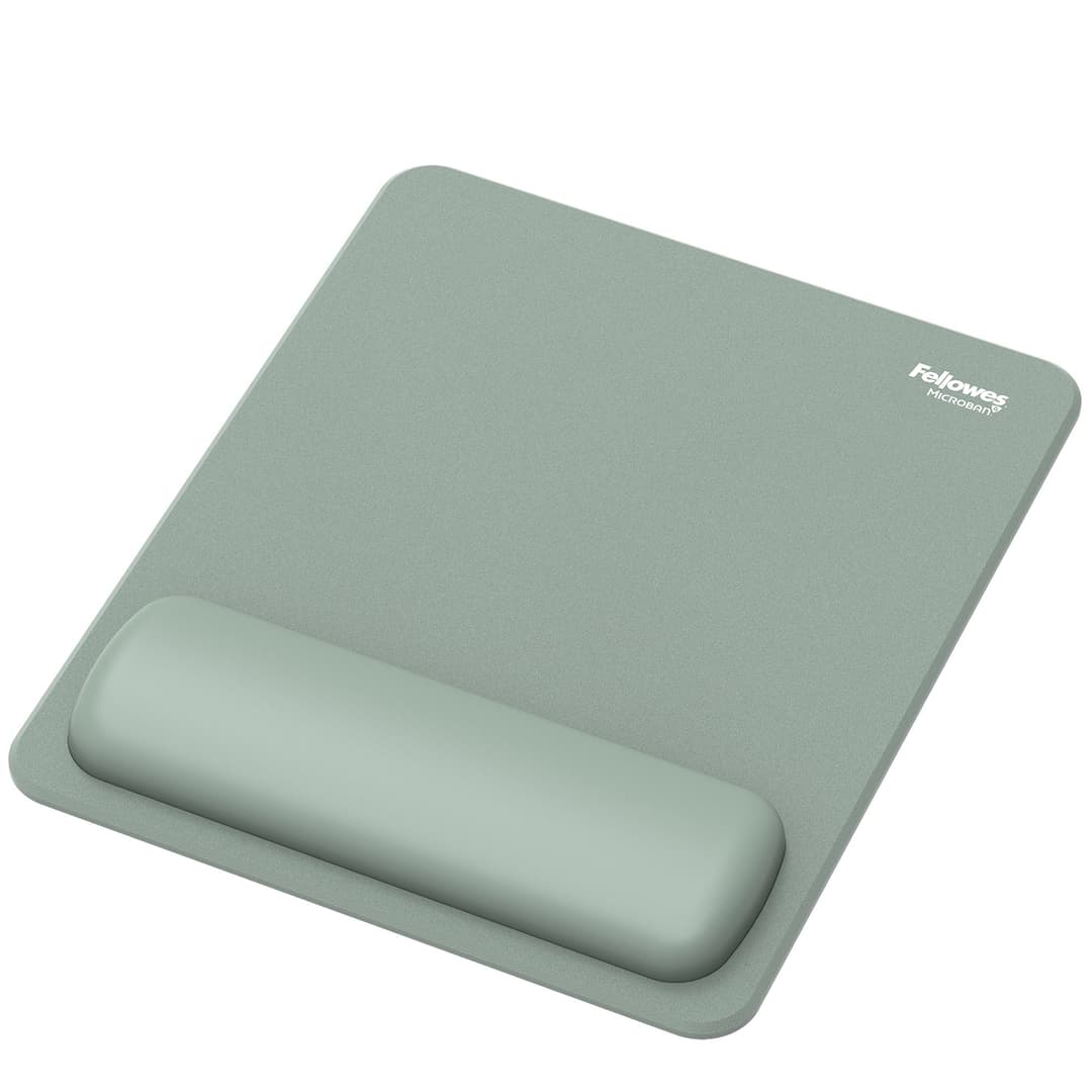 Fellowes Breyta Mouse Mat Wrist Rest Mouse Pad Wrist Support with Antibacterial Protection Ergonomic Mouse Mat Sage - Image 1