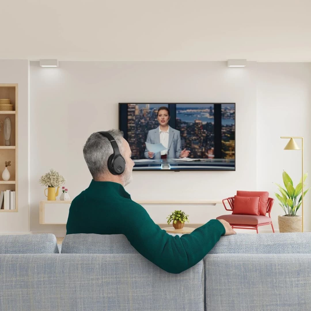 Hama 00221847 Wireless TV Headphones, 2.4 GHz & Bluetooth - Black - Image 1