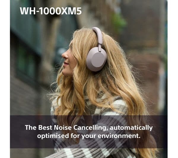 Sony WH-1000XM5 Wireless Noise-Cancelling Over-Ear Headphones - Smoky Pink - Image 4