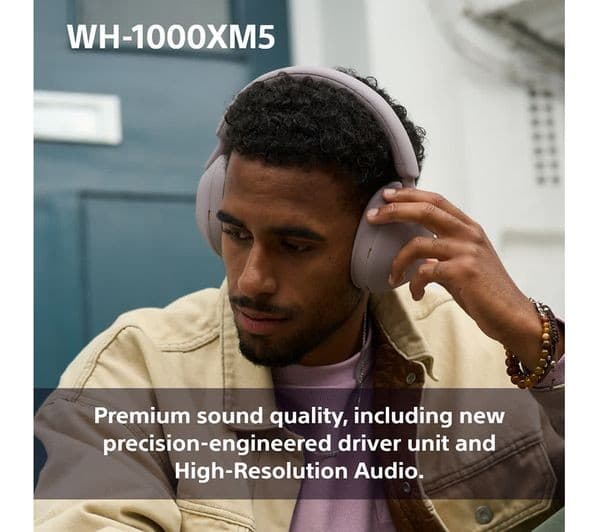 Sony WH-1000XM5 Wireless Noise-Cancelling Over-Ear Headphones - Smoky Pink - Image 5