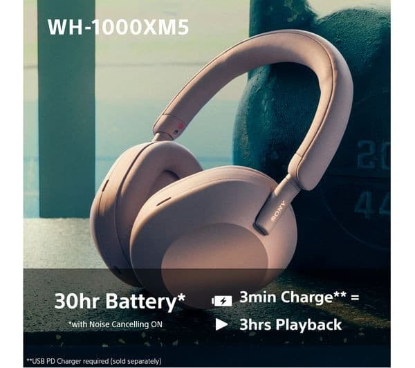 Sony WH-1000XM5 Wireless Noise-Cancelling Over-Ear Headphones - Smoky Pink - Image 6