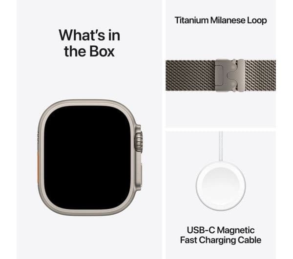 Apple Watch Ultra 3 GPS + Cellular 49mm Natural Titanium Case with Natural Titanium Milanese Loop - Small - Image 9