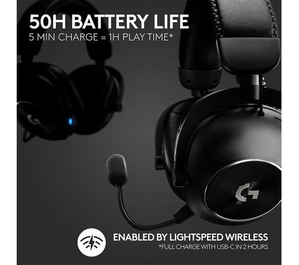 Logitech PRO X 2 LIGHTSPEED Wireless Gaming Headset Black - Image 3