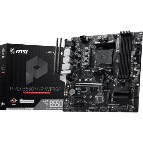 MSI PRO B550M-P WIFI6E Motherboard, mATX - Ryzen 5000/4000/3000, AM4, DDR4 - Image 2