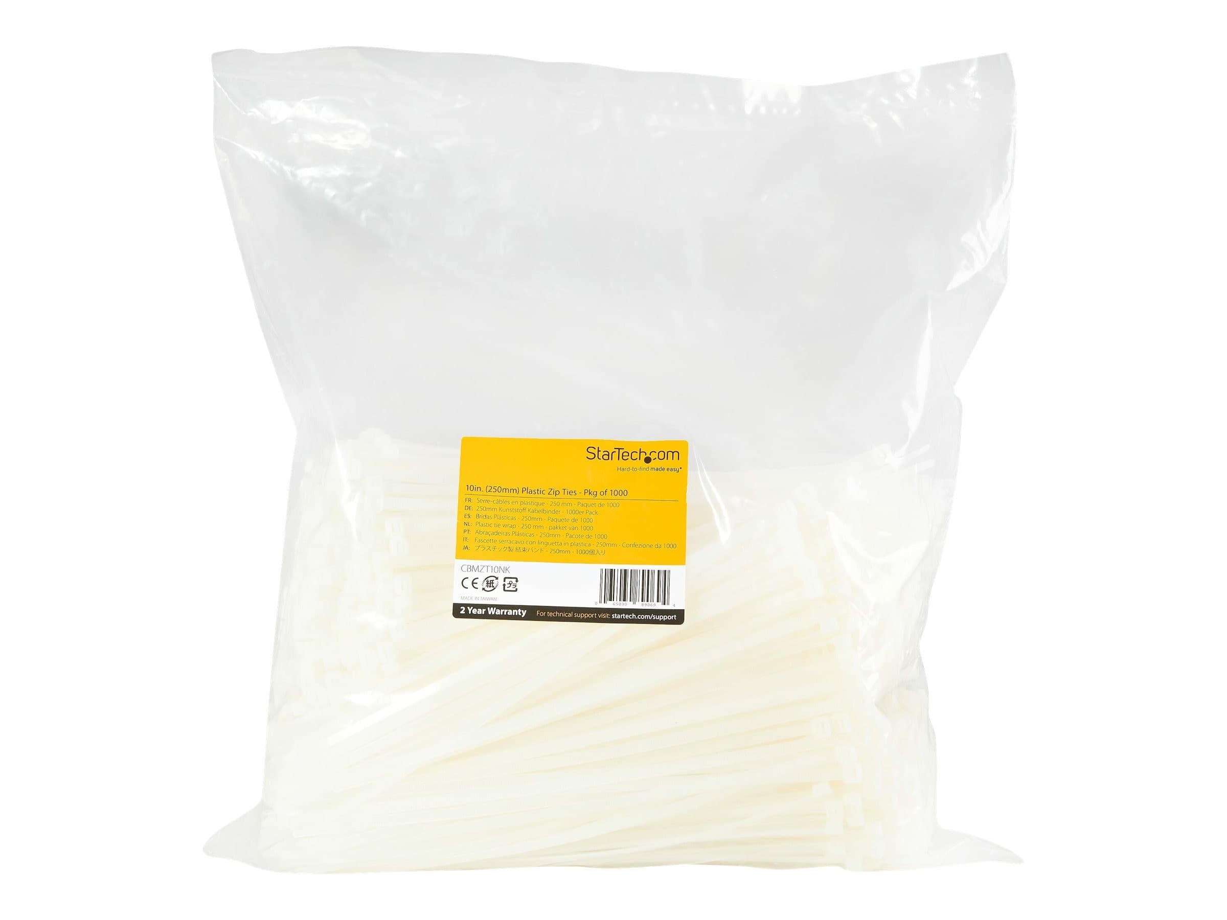 StarTech CBMZT10NK Cable Ties 25cm 1000 Pack White
