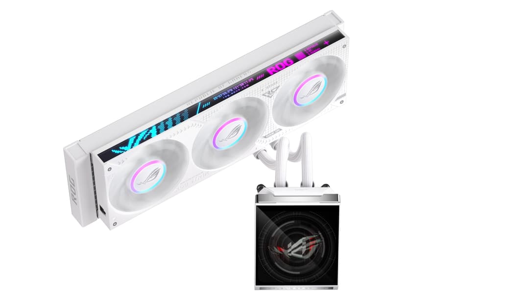 ASUS ROG Strix SLC IV 360 ARGB LCD Intel/AMD AIO Liquid CPU Cooler - White - Image 1