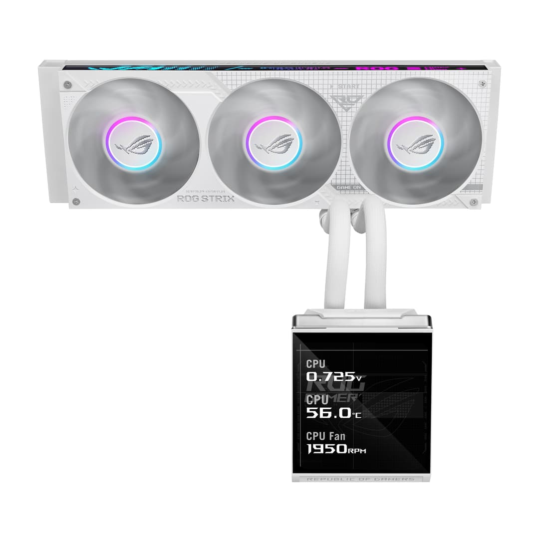 ASUS ROG Strix SLC IV 360 ARGB LCD Intel/AMD AIO Liquid CPU Cooler - White - Image 2