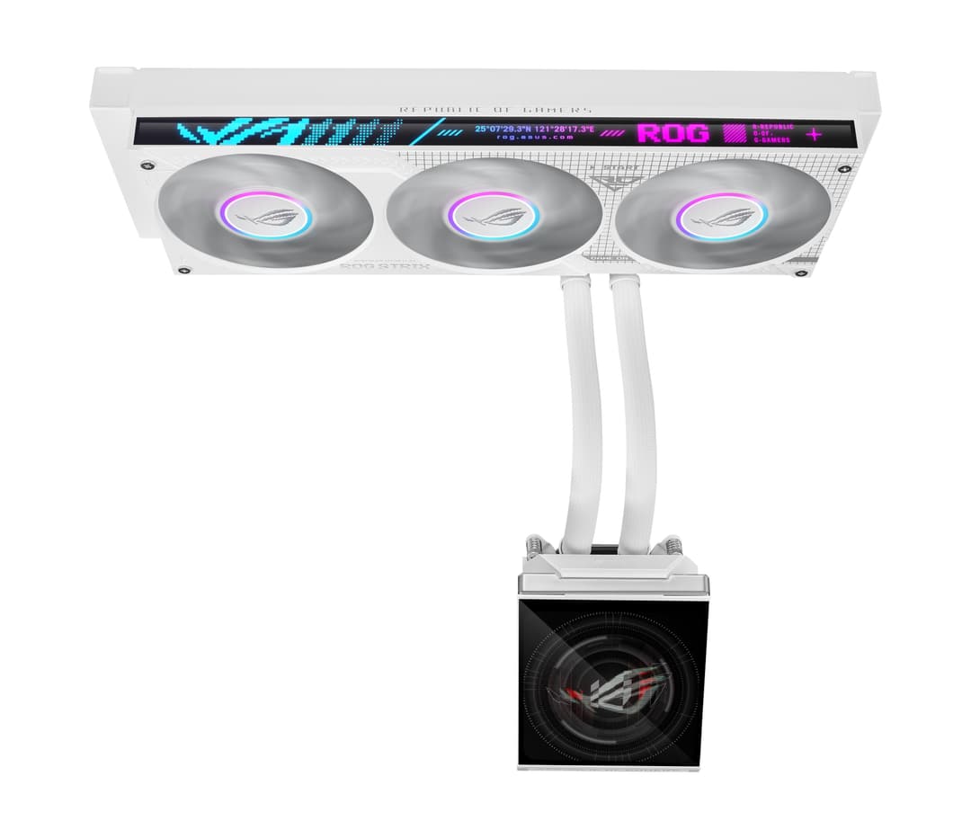 ASUS ROG Strix SLC IV 360 ARGB LCD Intel/AMD AIO Liquid CPU Cooler - White - Image 3