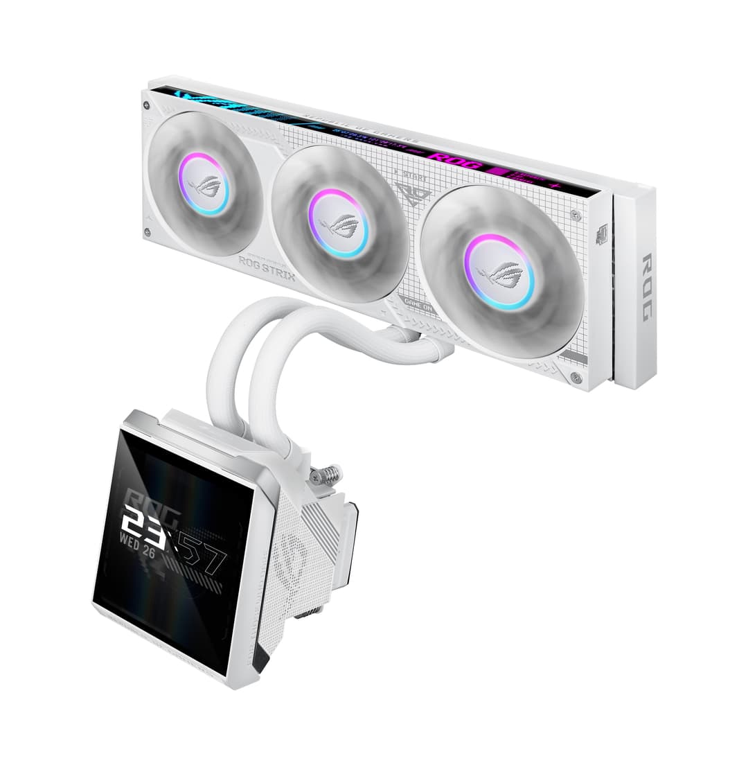 ASUS ROG Strix SLC IV 360 ARGB LCD Intel/AMD AIO Liquid CPU Cooler - White - Image 4