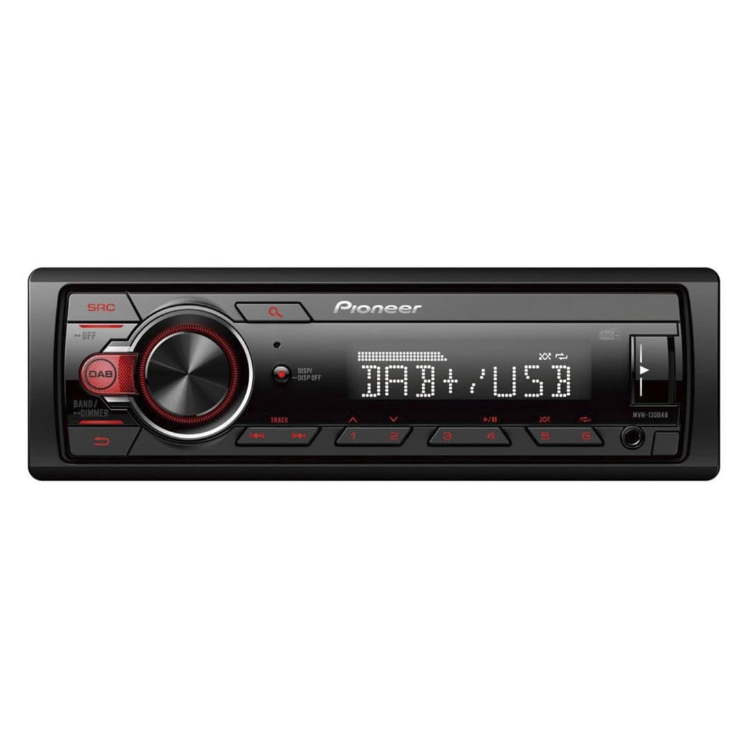 Pioneer MVH-130DAB 1-DIN Receiver - Black - Image 1