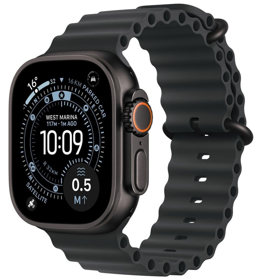Apple Watch Ultra 3 GPS + Cellular 49mm Black Titanium Case with Black Ocean Band - Image 1