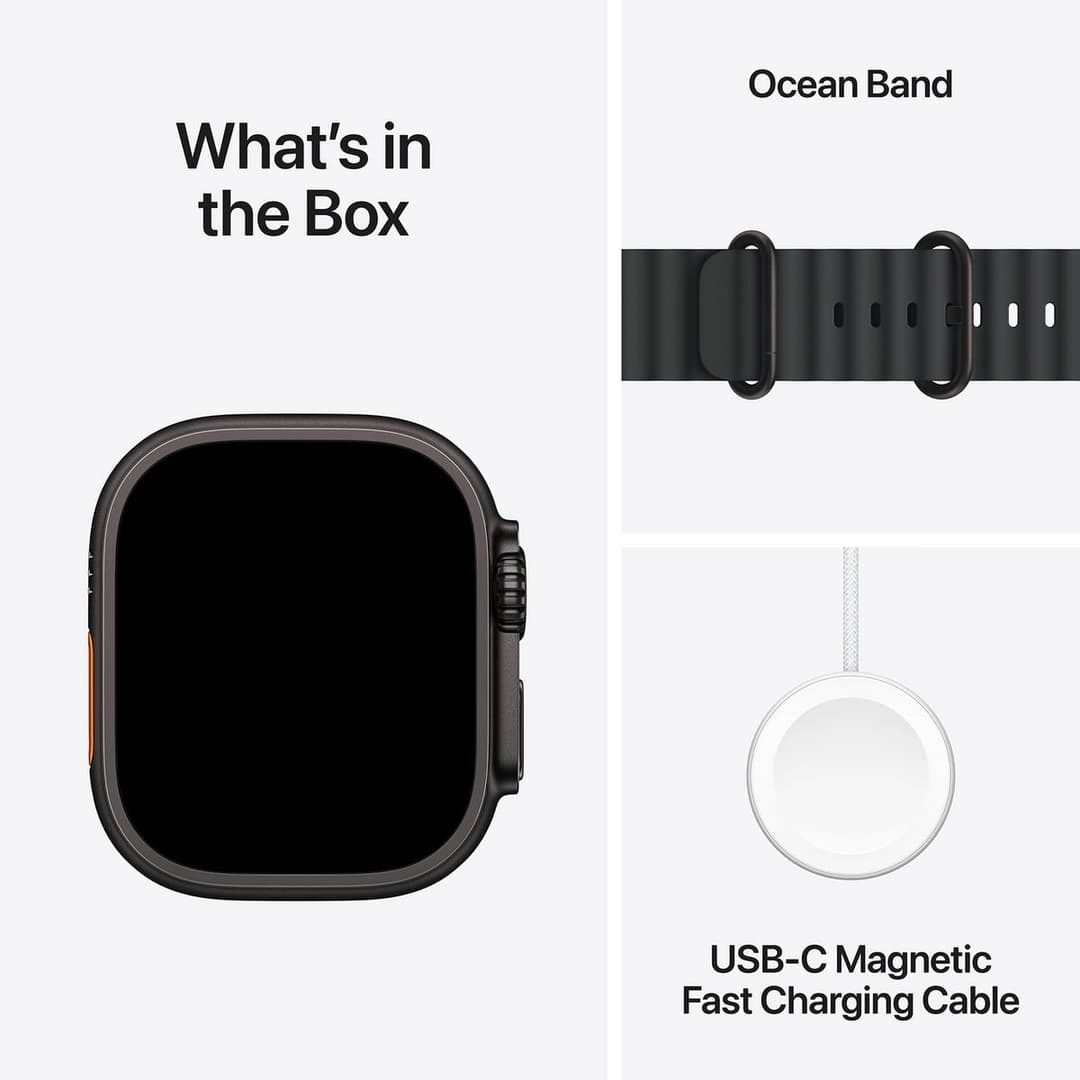 Apple Watch Ultra 3 GPS + Cellular 49mm Black Titanium Case with Black Ocean Band - Image 9