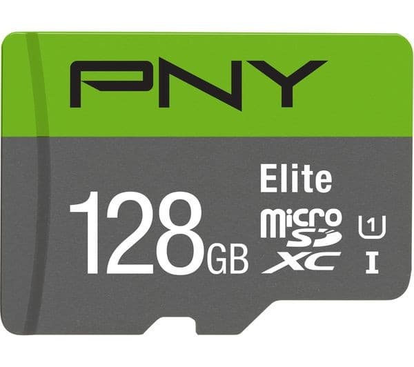 PNY Elite 128GB microSDXC Memory Card Class 10 UHS-I U1 A1 with SD Adapter - Image 1
