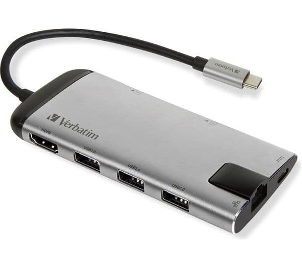 VERBATIM 49142 8-Port USB Type-C Hub Grey