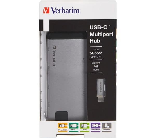 VERBATIM 49142 8-Port USB Type-C Hub Grey - Image 7