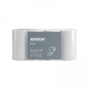 Katrin Plus 2-Ply Toilet Paper Roll Easyflush White 400 Sheets (Pack of 40) 96039 - Image 1