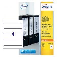 Avery L4761-25 192 x 61mm Filing Labels 25 Sheets - 4 Labels per Sheet - Image 1